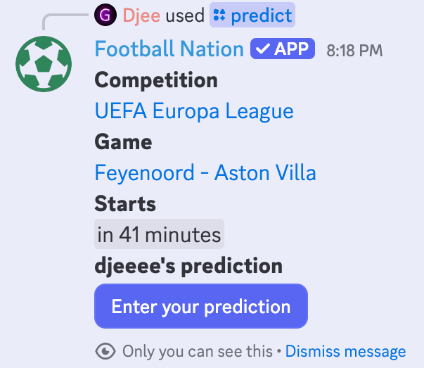 Jeu de pronostics de foot sur Discord